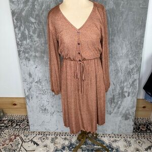 Chris & Carol Women’s Midi Dress Medium Rose Gold Pink Party Cocktail‎ Holiday